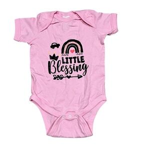 Rabbit Skins Pink Baby Bodysuit – “Little Blessing” – 12 Months – NWOT